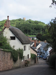 Dunster village with Conygar Tower in the background