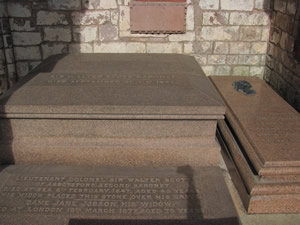 Graves of Sir Walter Scott and Earl Haig at Dryburgh Abbey
